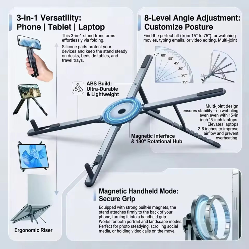 Auto Tracking Tripod - Портативный магнитный держатель для телефона и